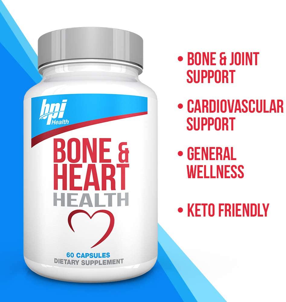 Bone and Heart Health General Wellness Bone Support Joint Support Cardiovascular Support Vitamin D3 Vitamin K2 Keto Friendly Easy-to-Take Capsules