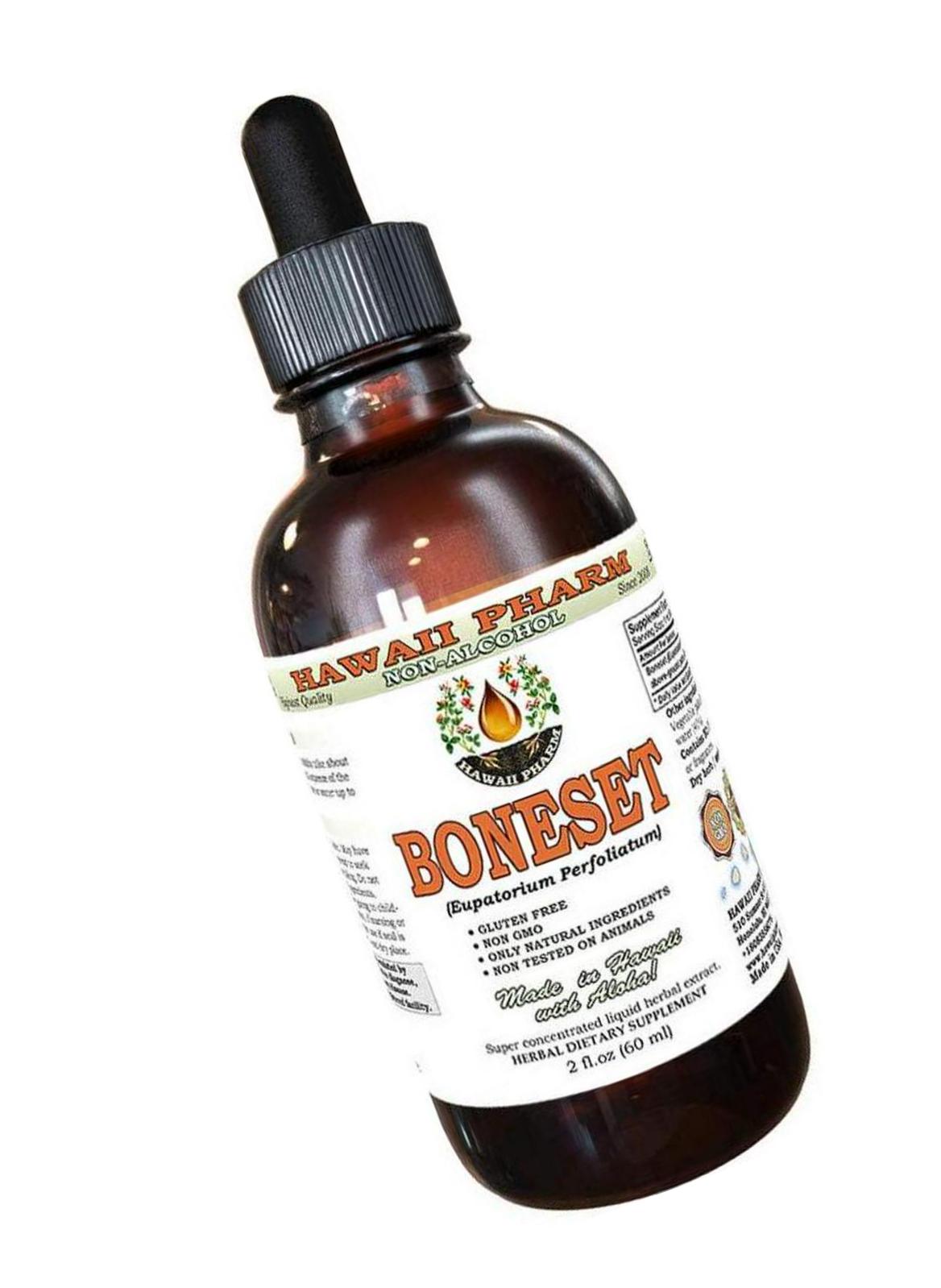 Boneset Alcohol-Free Liquid Extract, Boneset (Eupatorium perfoliatum) Dried Above-Ground Parts Glycerite Hawaii Pharm Natural Herbal Supplement 2 oz