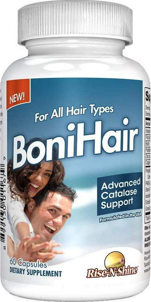 BoniHair 6 Pack- Catalase Supplement - Six Bottles - Discounted 6 Month Supply - Boni Hair Catalase Enzyme Hair Supplement w/ 10,000 IU of Catalase, Saw Palmetto, Fo-Ti, Biotin and More!