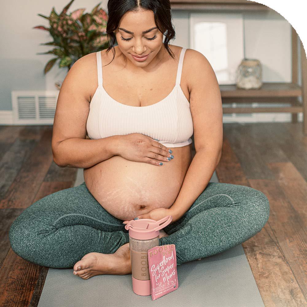 Boobie Body Superfood Protein Shake for Moms, Pregnancy Protein Powder, Lactation Support to Increase Milk Supply, Organic, Gluten-Free - Chocolate Bliss (1.16oz Single Serve Packet, Pack of 10)