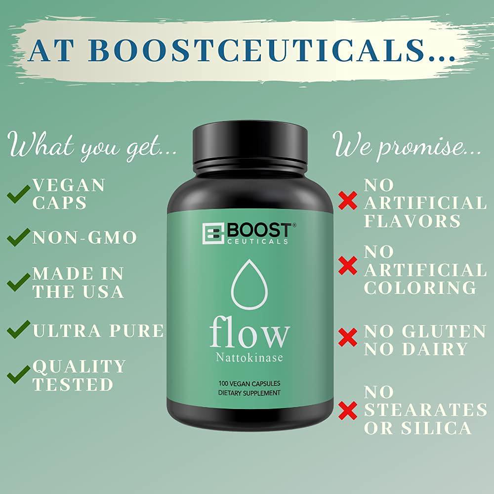 BoostCeuticals Nattokinase 100 200 mg Ideal No Additives 4000FU Supplement – Vegan – Non GMO Gluten Free Pure Natural Blood Thinner - 100 Servings Per Bottle