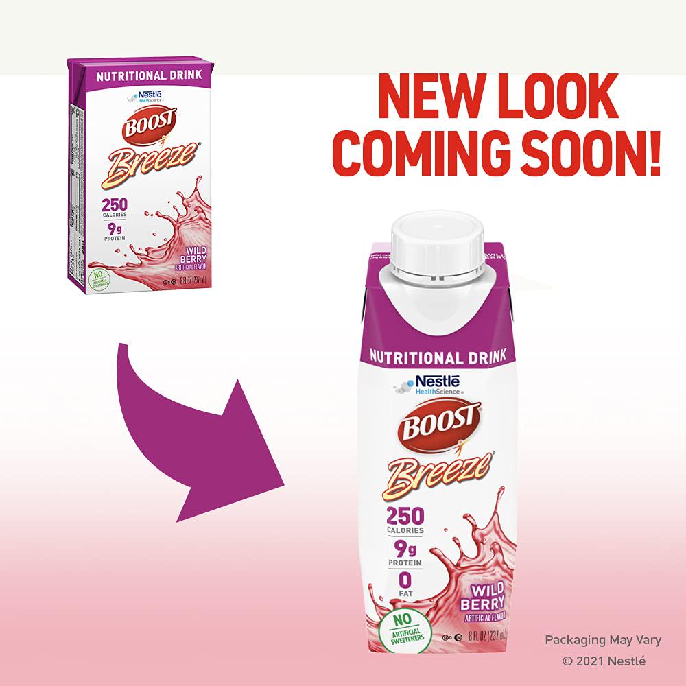 Boost Breeze Nutritional Drink, Wild Berry Box, 8 Fl Oz (Pack of 27)