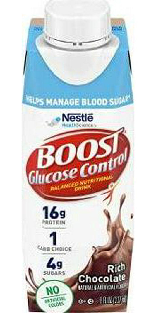 Boost Glucose Control Rich Chocolate Flavor Ready to Use Oral Supplement 8 oz. Carton, 24/Case