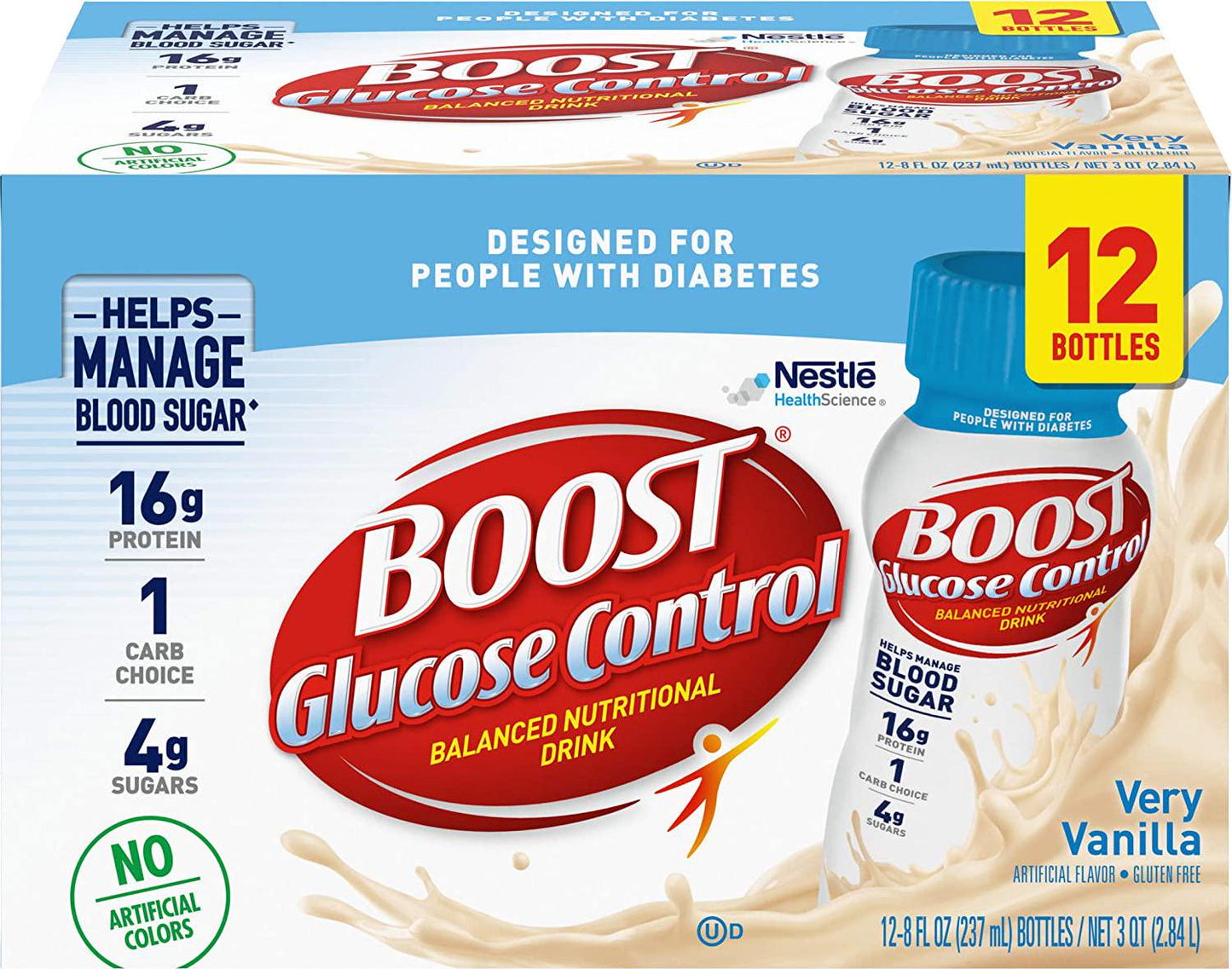 Boost Glucose Vanilla delight, 8oz , pack of 12