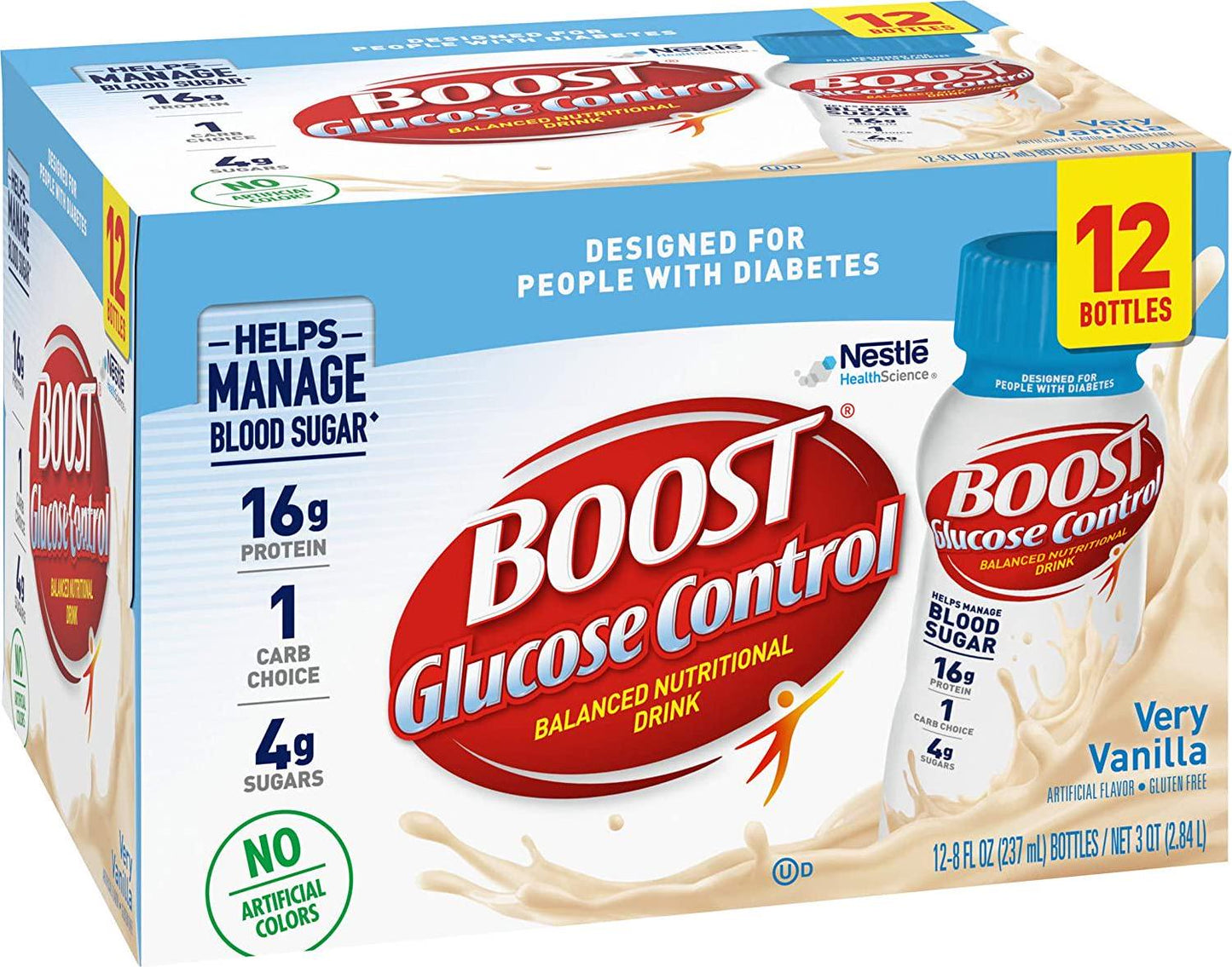 Boost Glucose Vanilla delight, 8oz , pack of 12