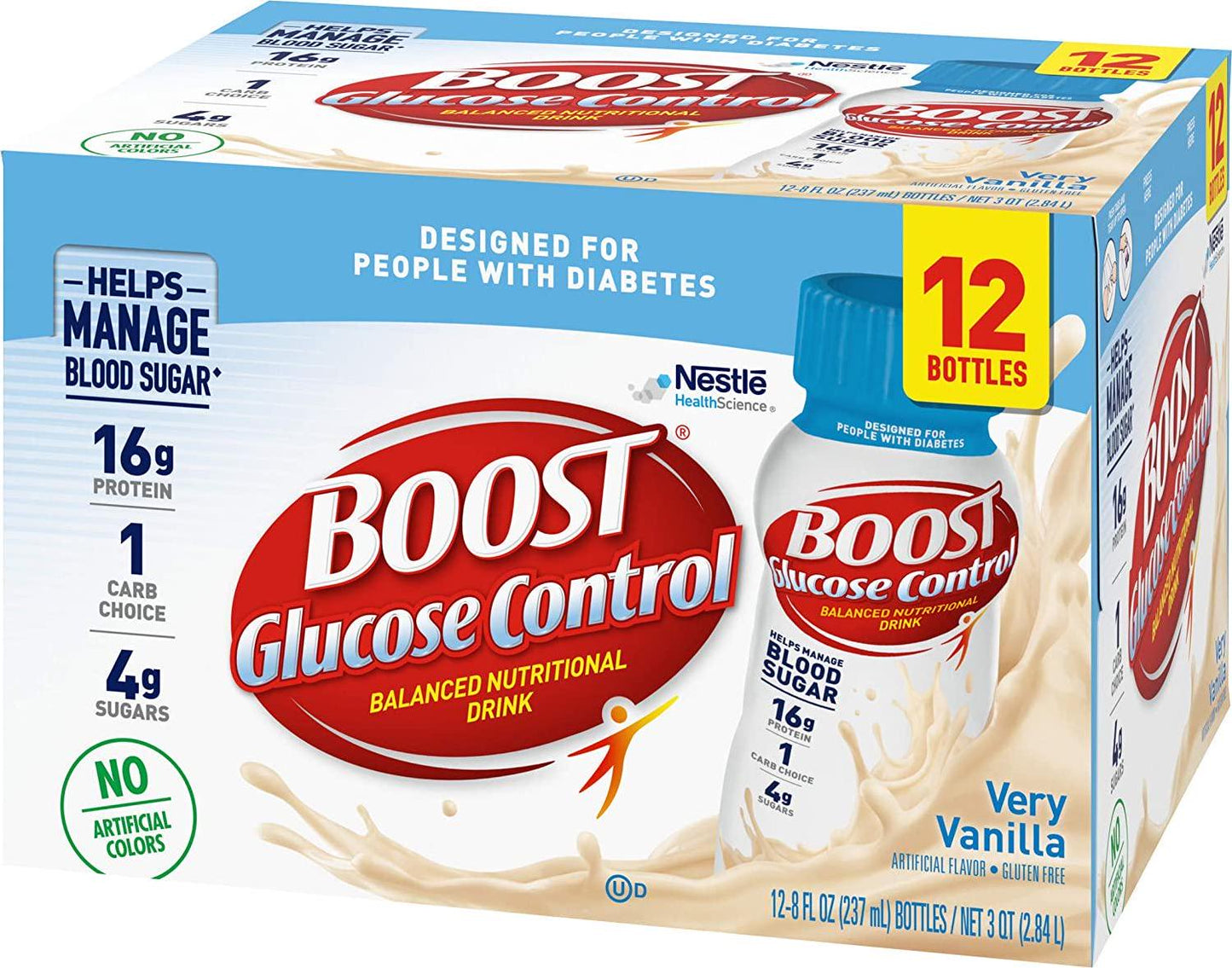 Boost Glucose Vanilla delight, 8oz , pack of 12