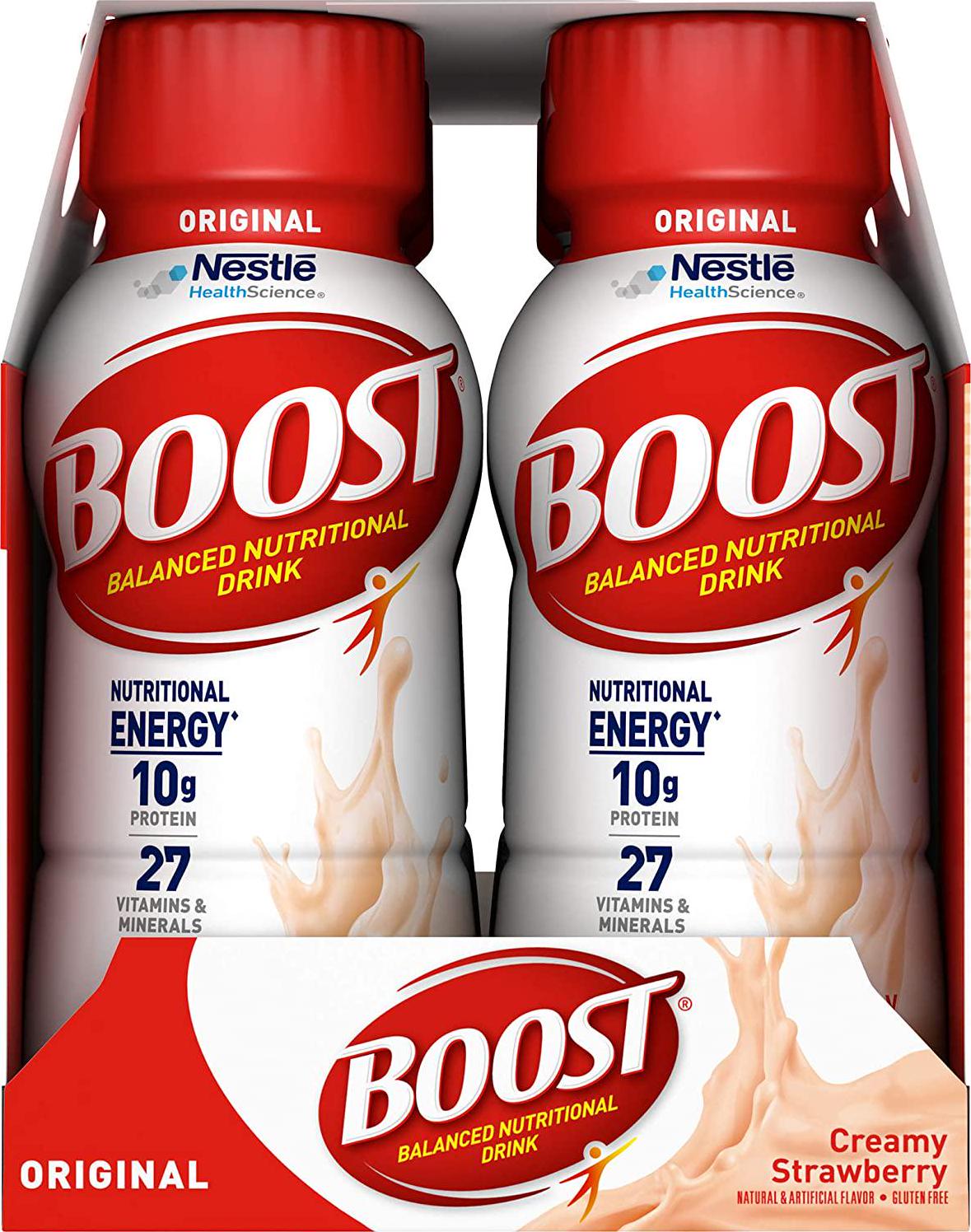 Boost Original Balanced Nutritional Drink, Creamy Strawberry, 6-8 FL OZ Bottles/Pack (Pack of 1)