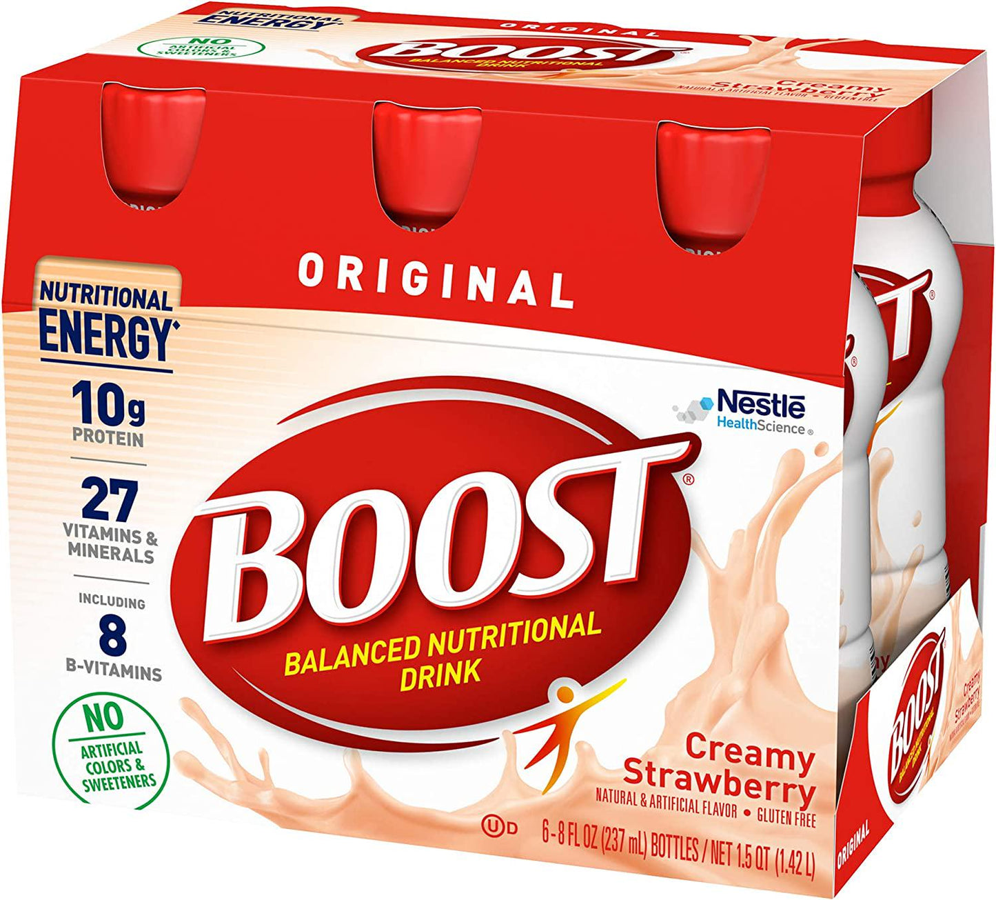 Boost Original Balanced Nutritional Drink, Creamy Strawberry, 6-8 FL OZ Bottles/Pack (Pack of 1)