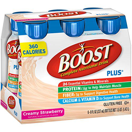Boost Plus Nutritional Energy Drink, Strawberry, Pack of 6 8-Ounce Bottle