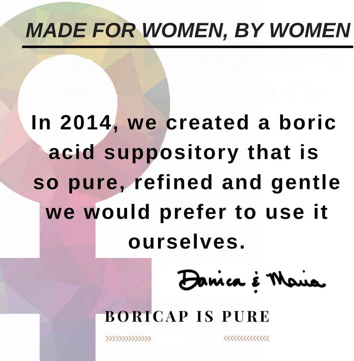 BoriCap Boric Acid Suppositories Contain Only Boric Acid, Gelatin Capsule, Helps Maintain Vaginal Health, Easy to Insert, Made in The USA, 30 Capsules