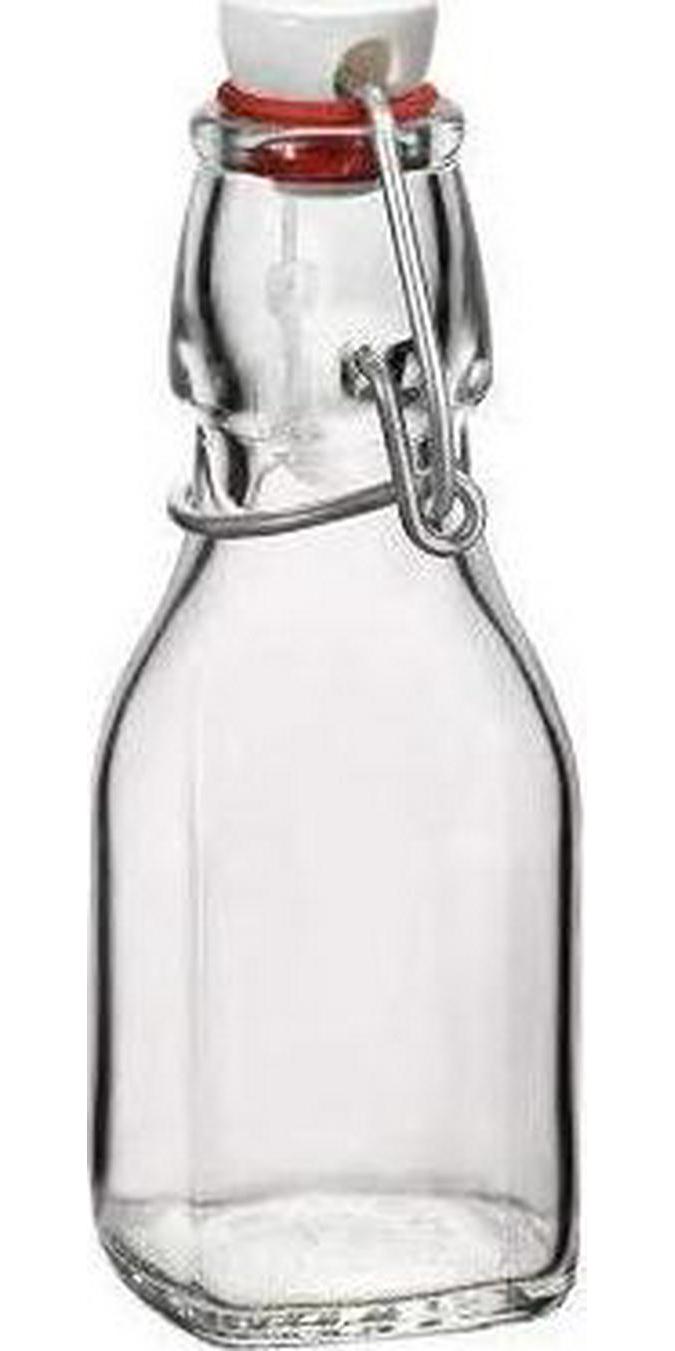 Bormioli Rocco Swing Top Square Glass .125 Liter (4.25 Ounce) Bottle