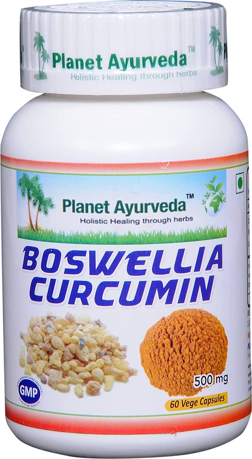 Boswellia Curcumin - 2 Bottles (Each 60 Capsules, 500mg) - Planet Ayurveda in USA