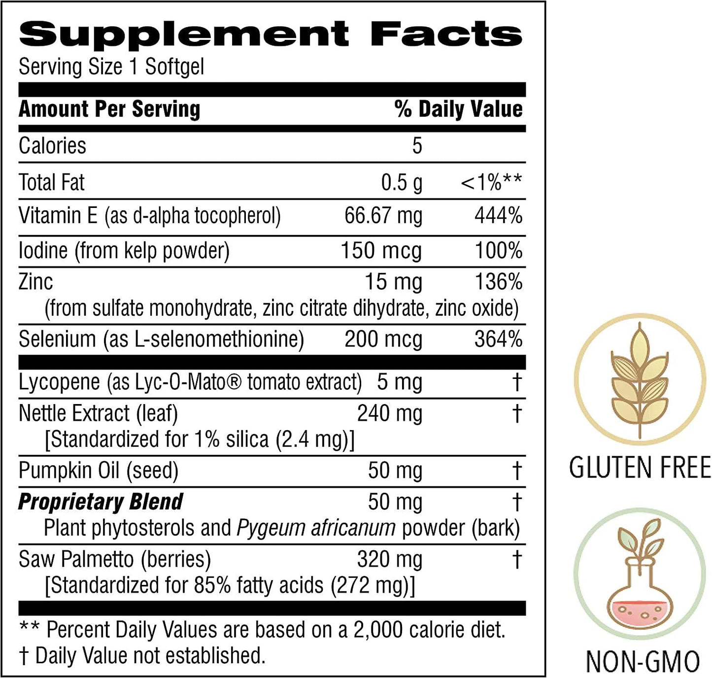 Botanic Choice Prostate 9 Complex - Adult Men Daily Supplement - Delivers Essential Minerals to Support Healthy Urinary Function Testosterone Balance and Overall Wellness 30 Softgels