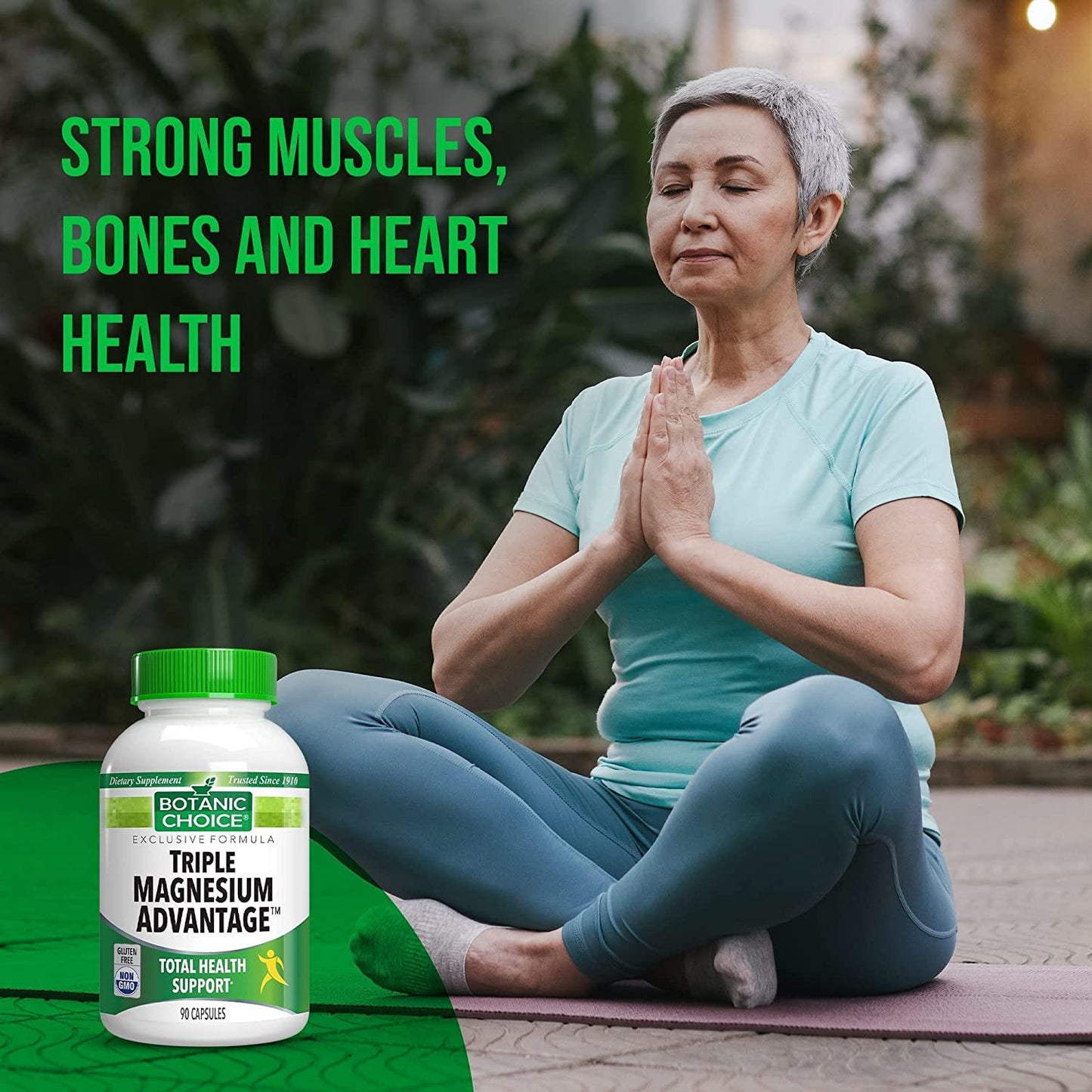 Botanic Choice Triple Magnesium Advantage, Magnesium Triple Complex for Nerve and Heart Health, Easy to Swallow Magnesium Blend Capsules for Digestive and Muscular Health