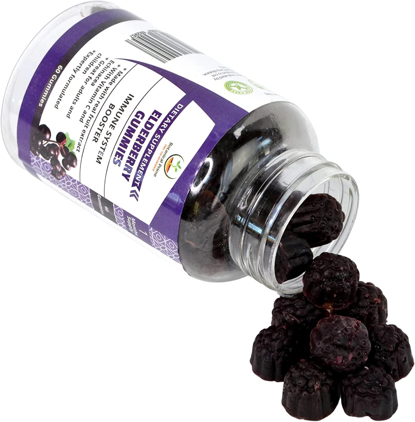 Botanical Prime Expertly Formulated Elderberry Gummies for Immune System Support with 840 MG of Black Elderberry Extract with Echinacea and Vitamin C. 60 Counts, 1 Month Supply.