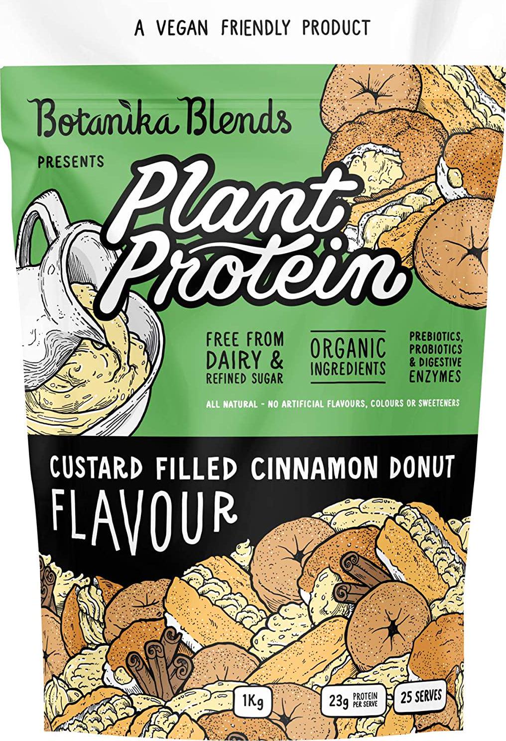 Botanika Blends Plant Protein, Cream, Custard Filled Cinnamon Donut, Custard, 1 kilograms