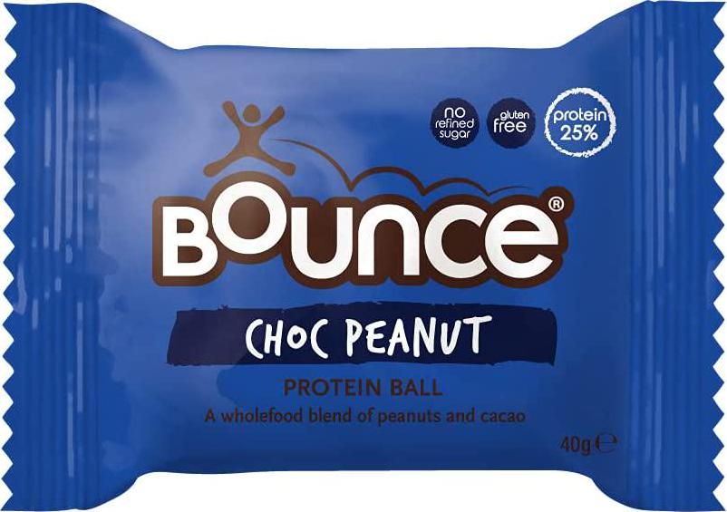 Bounce Choc Peanut Protein Ball- New! Box of 12. High protein gluten free low sugar healthy snacks whey protein better than any protein bar! Snack healthy with Bounce protein bars, snacks and powders.