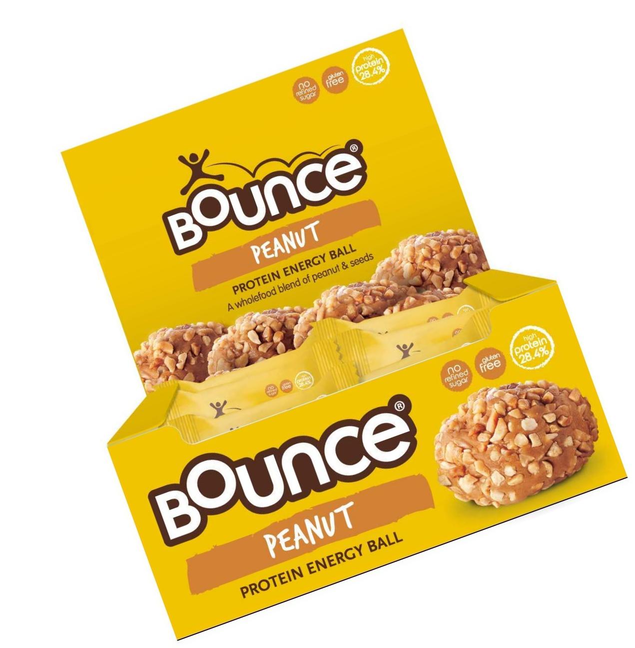 Bounce Peanut Protein Ball - box of 12. High protein, gluten free, low sugar healthy snacks, better than any protein bar!Â Snack healthy with Bounce protein bars, balls, snacks and powders.