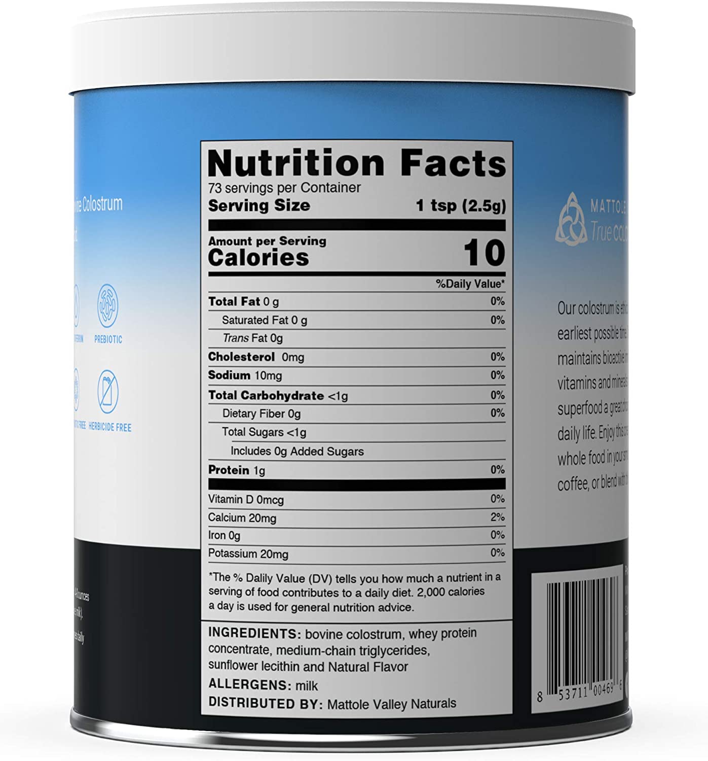 Bovine Colostrum - 6.5 oz - Grass-Fed - Mother Nature s First Food - Gluten-Free with Probiotics, Immunoglobulins, and Amino Acids - Natural Digestive Enzymes, Vitamin D