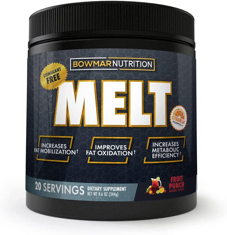 Bowmar Nutrition Melt, Melt Powder, 20 Servings, Improves Metabolic Health, Increases Fat Mobilization, Improves Body s Ability to Oxidize Fat (Fruit Punch | Tub | STIM Free)