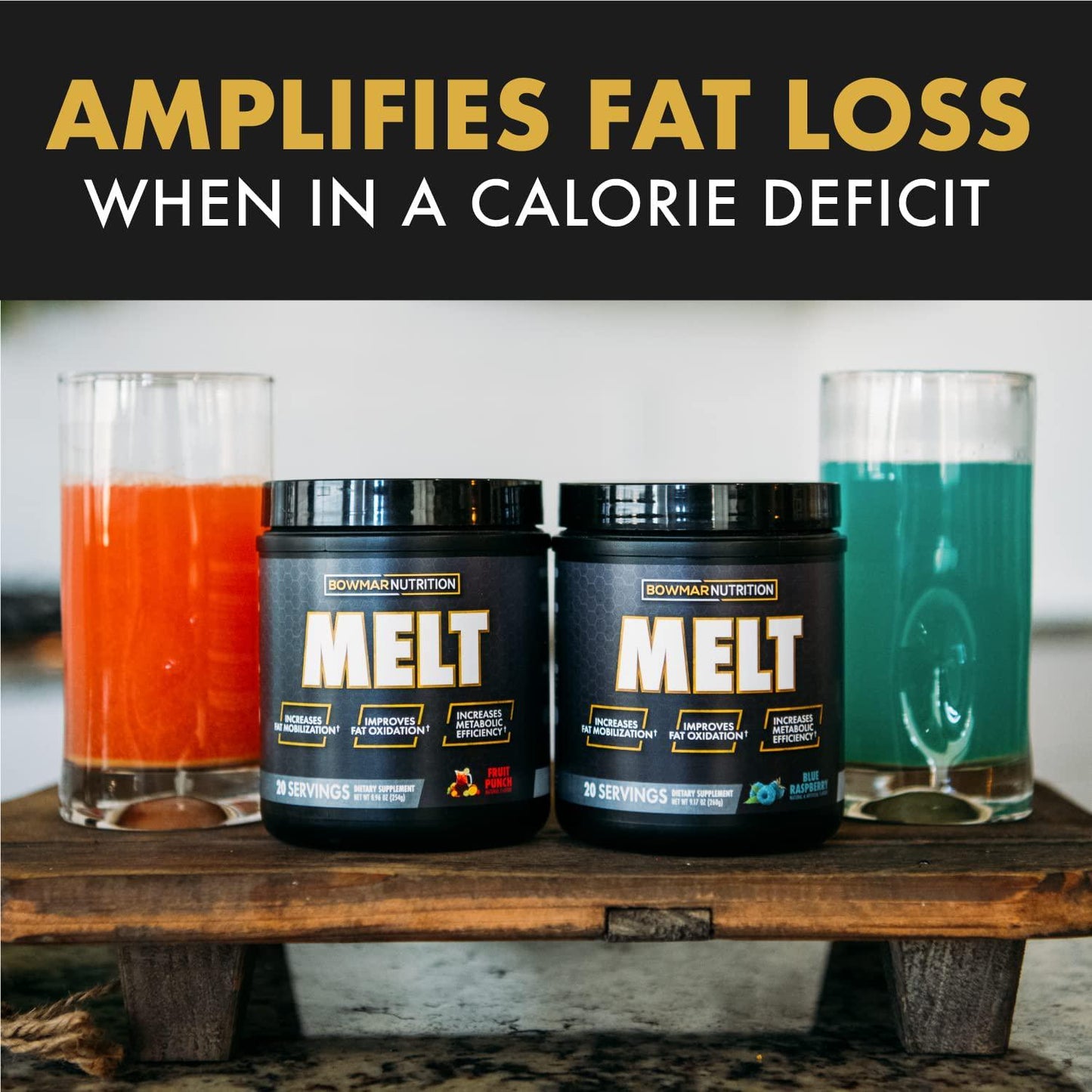 Bowmar Nutrition Melt, Melt Powder, 20 Servings, Improves Metabolic Health, Increases Fat Mobilization, Improves Body s Ability to Oxidize Fat (Fruit Punch | Tub | STIM Free)