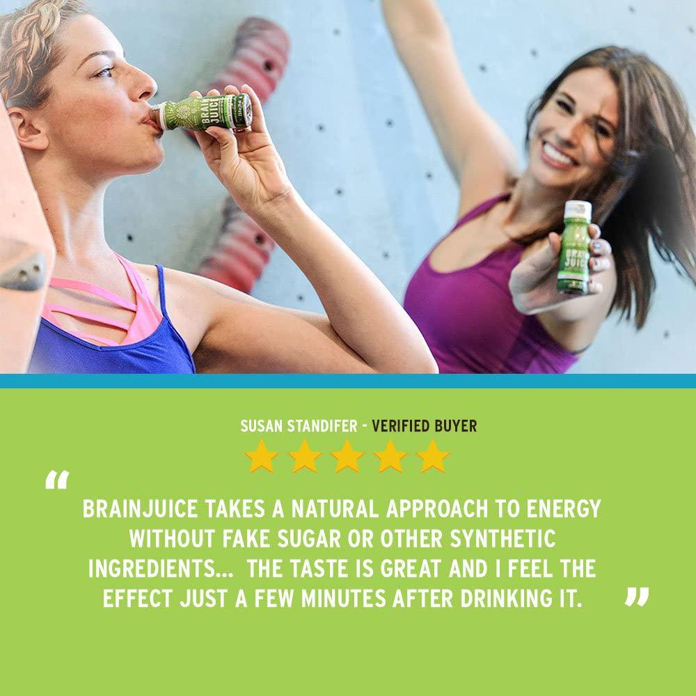 BrainJuice Brain Booster Shot, Original Peach Mango | Liquid Drink Supplement for Improved Energy, Memory, Focus, Clarity and Mood, Gluten-Free, Non-GMO | 2.5 fl oz, 12 Count