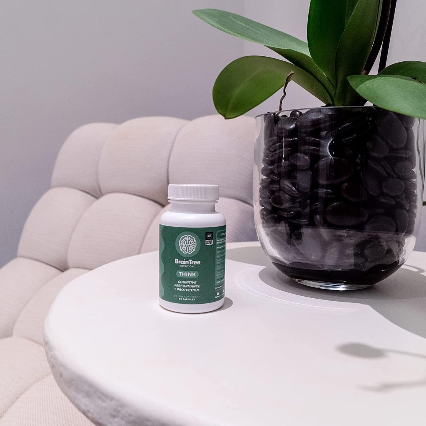 BrainTree Nutrition Think | Cognitive Performance + Protection | Supports Concentration, Memory, Focus* | NSF Certified for Sport | Capsules: 60 (1 Bottle)
