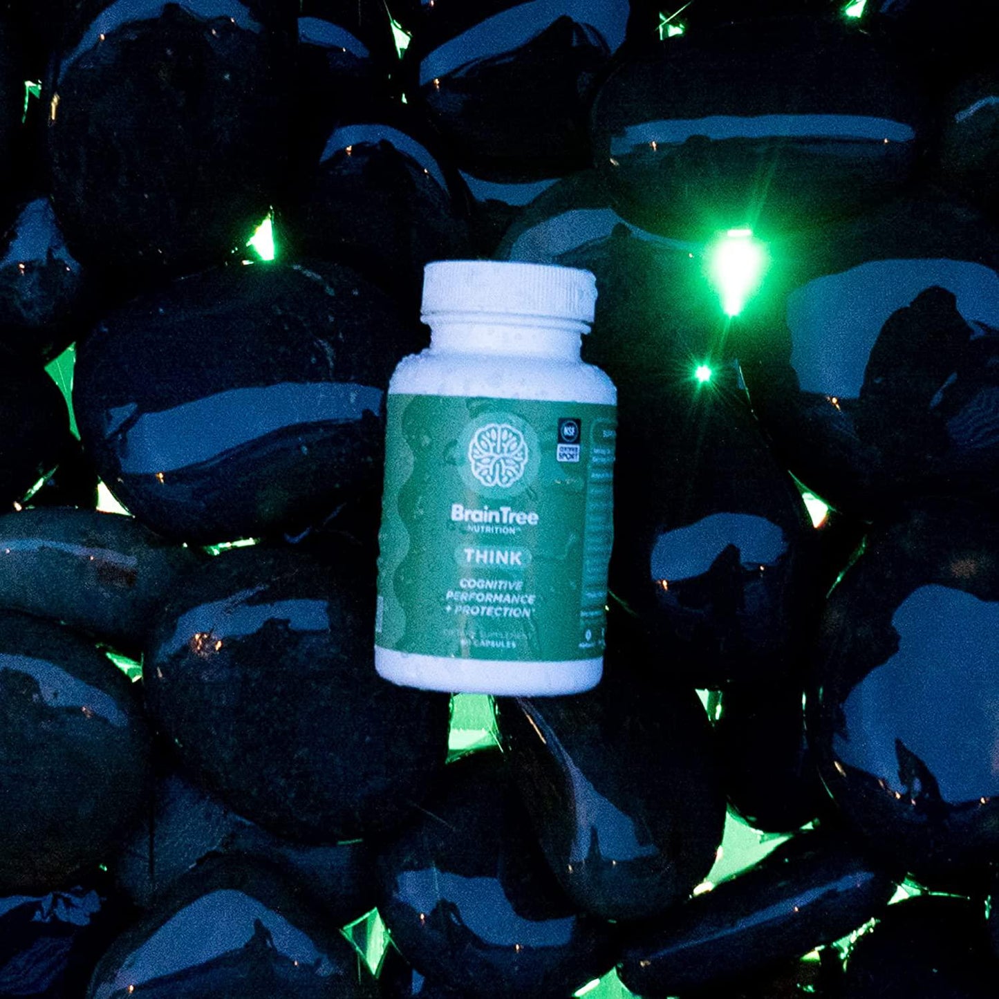 BrainTree Nutrition Think | Cognitive Performance + Protection | Supports Concentration, Memory, Focus* | NSF Certified for Sport | Capsules: 60 (1 Bottle)