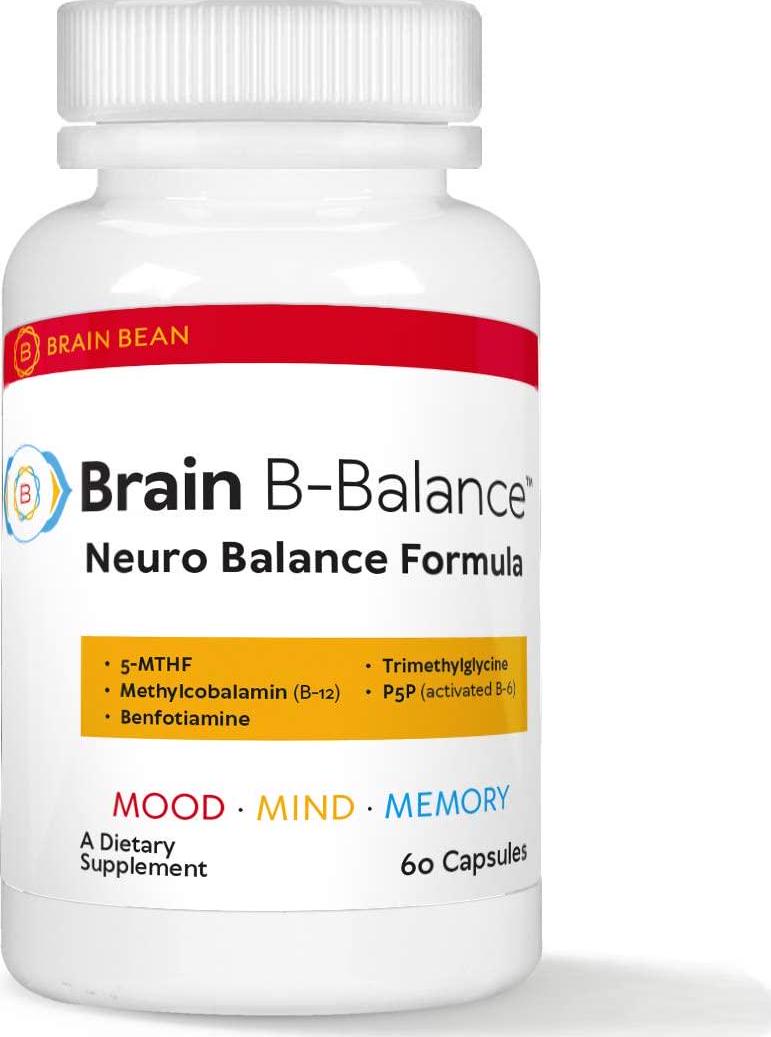 Brain B-Balance | Neuro Balance Formula | with 5-MTHF, B12, Benfotiamine, Trimethylglycine, and P5P | 60 Servings