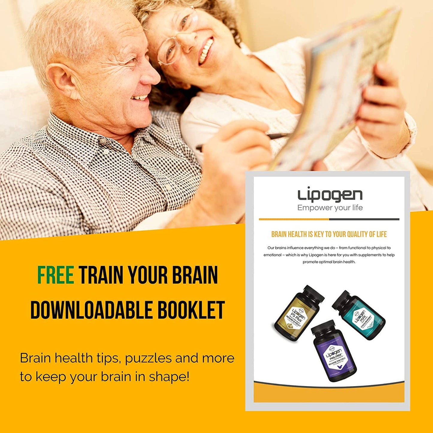 Brain Boost Supplement - Enhance Memory, Focus and Clarity. Highly Effective, Clinically Proven Formula for Cognitive Function. Lipogen PS Plus (3 Pack)