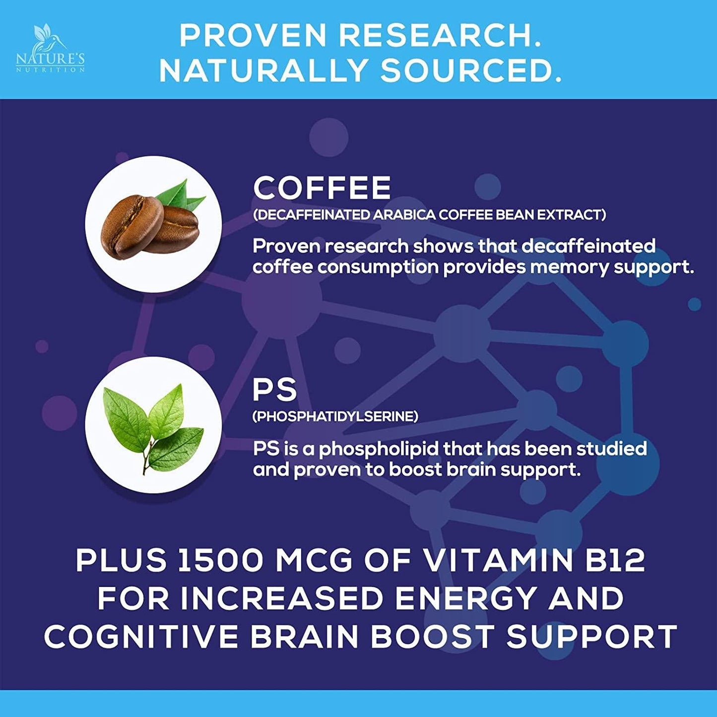 Brain Booster Gummies - Brain Supplement with B12 For Energy and Clarity - Support Focus and Support Memory - Brain Supplement For Concentration, Brain Fog, and Cognition - Vegan, Non-GMO - 60 Gummies