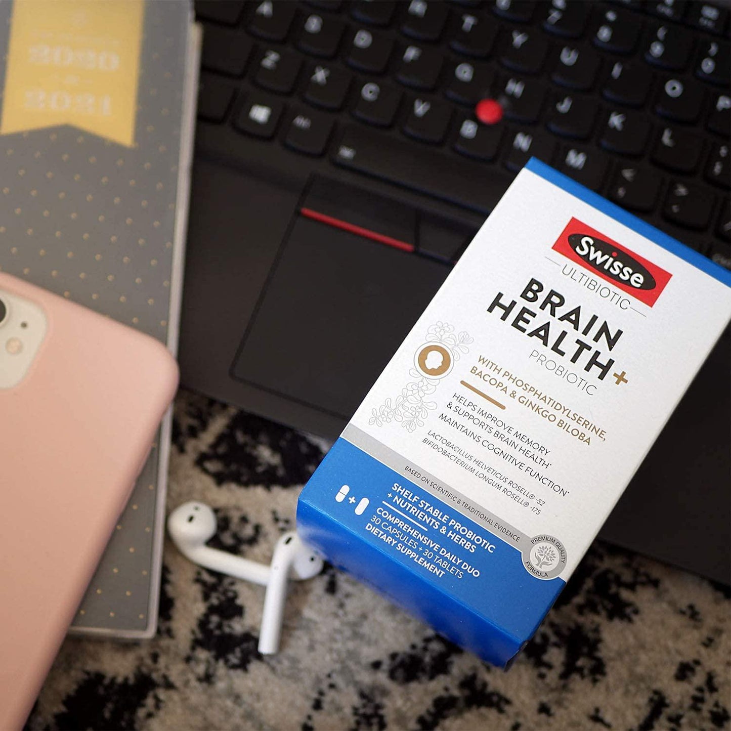 Brain Health Probiotics 3 Billion CFU |Probiotics for Women, Probiotics for Men and Adults, Alleviate Mental Stress, Supporting Cognitive Function, Natural | Shelf Stable | 30 Servings