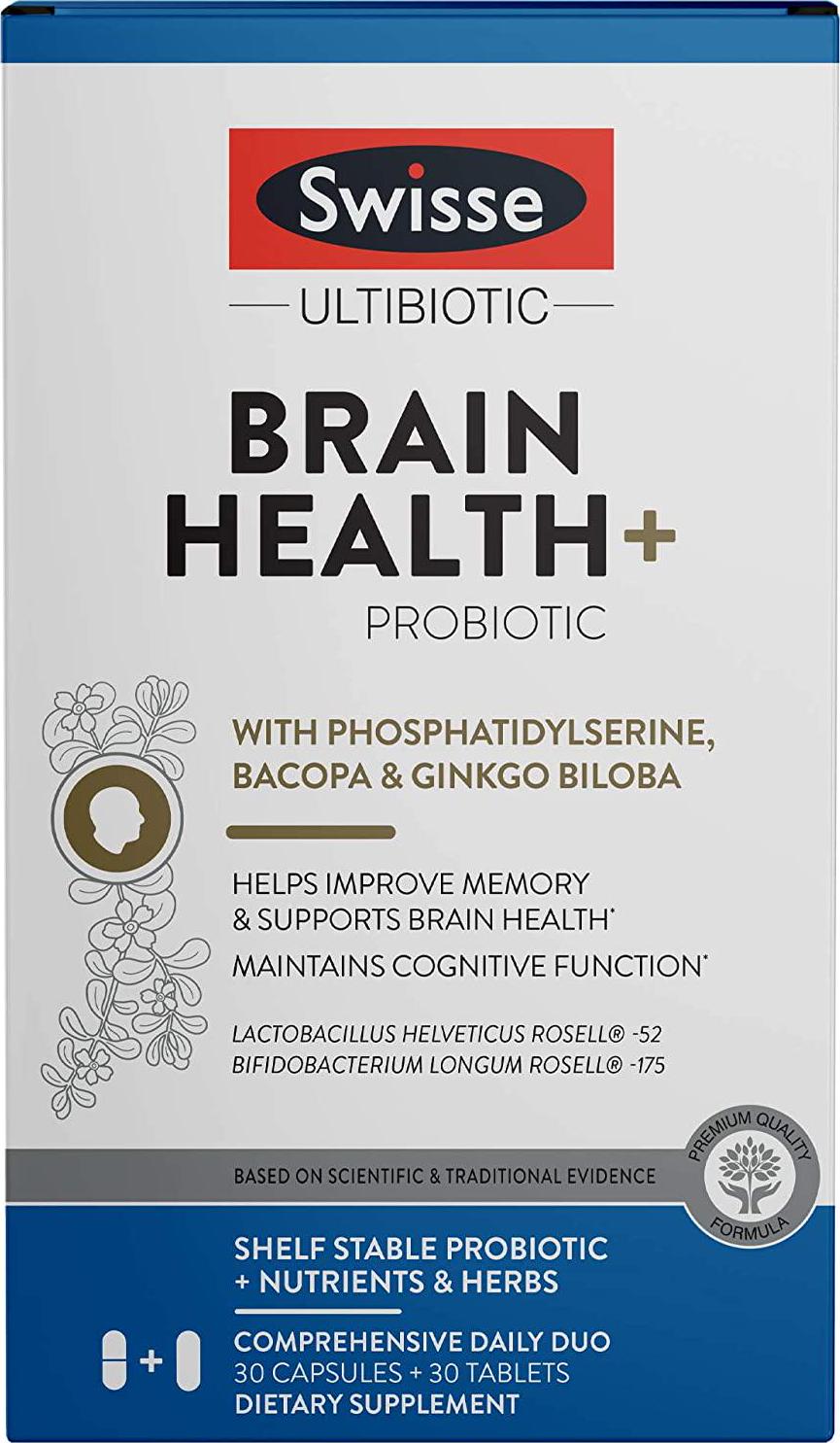 Brain Health Probiotics 3 Billion CFU |Probiotics for Women, Probiotics for Men and Adults, Alleviate Mental Stress, Supporting Cognitive Function, Natural | Shelf Stable | 30 Servings