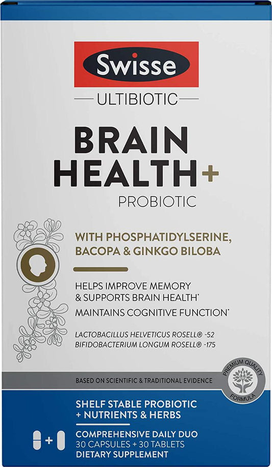 Brain Health Probiotics 3 Billion CFU |Probiotics for Women, Probiotics for Men and Adults, Alleviate Mental Stress, Supporting Cognitive Function, Natural | Shelf Stable | 30 Servings