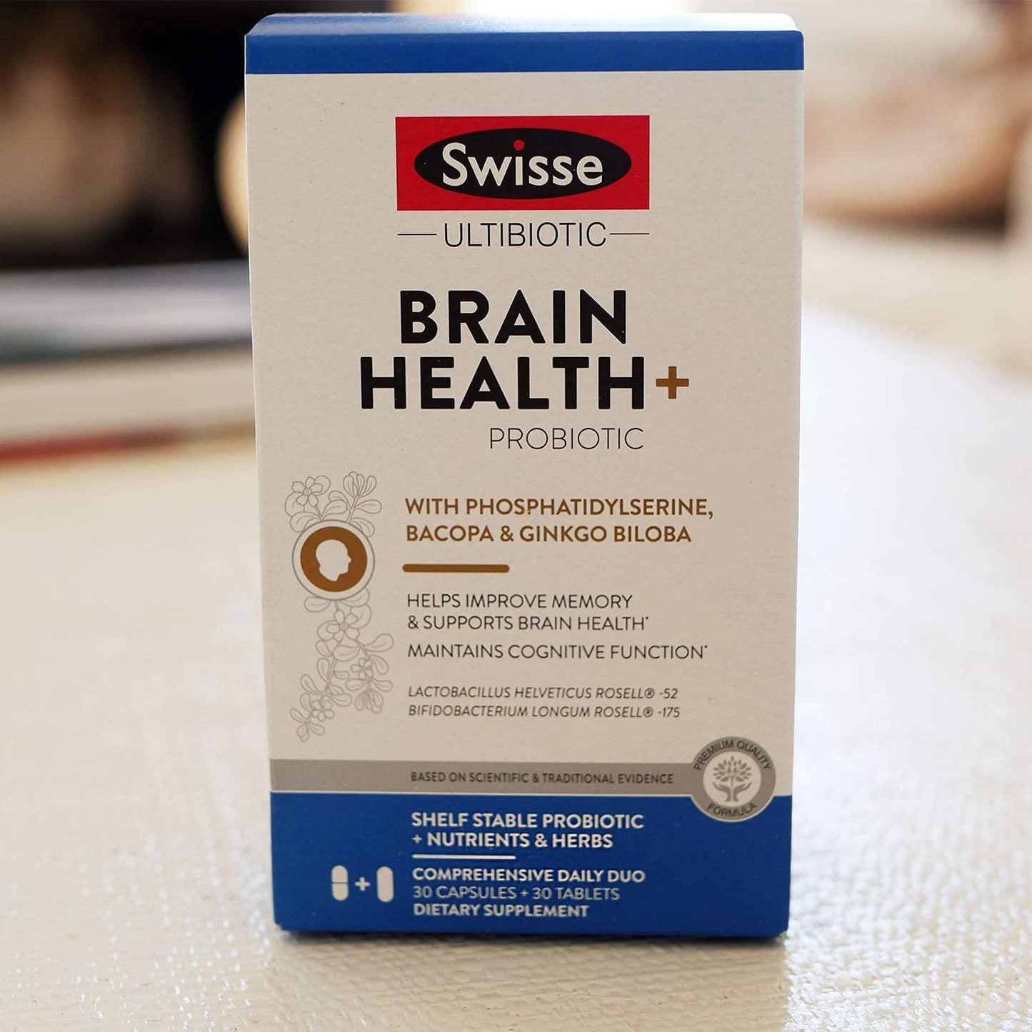 Brain Health Probiotics 3 Billion CFU |Probiotics for Women, Probiotics for Men and Adults, Alleviate Mental Stress, Supporting Cognitive Function, Natural | Shelf Stable | 30 Servings