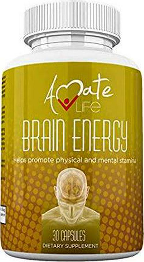 Brain Supplement with Vitamin b12 Enhance Focus, Concentration, Mental Energy No Crash orJitters B Complex Rodhiola Rosea Caffeine Ginseng Maca for Women and Men 30 Capsules by Amate Life