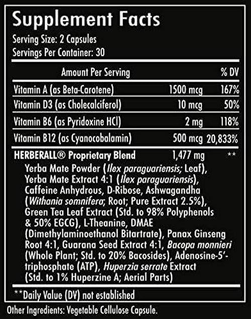 Brain Supplements – Memory Supplements 100% Plant Based – Vegan Friendly Brain Supplements to Improve Memory and Concentration, Boost Focus, Enhance Clarity and Lift Mood – Brain Vitamins by Herberall