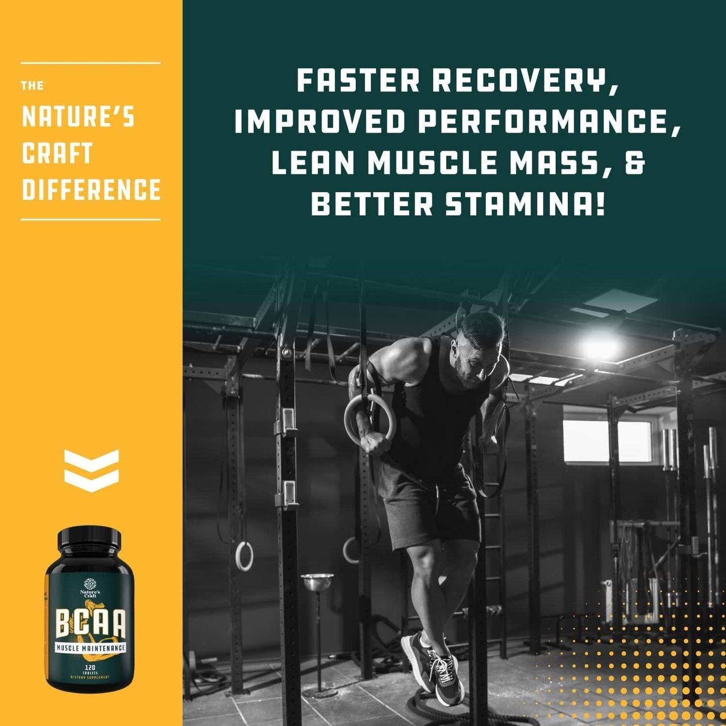 Branch Chain Amino Acids Supplement - Vegan BCAA Capsules Post Workout Muscle Recovery and Muscle Growth Support - Branched Chain Amino Acids Supplement for Men and Womens Workout Recovery 120 Count