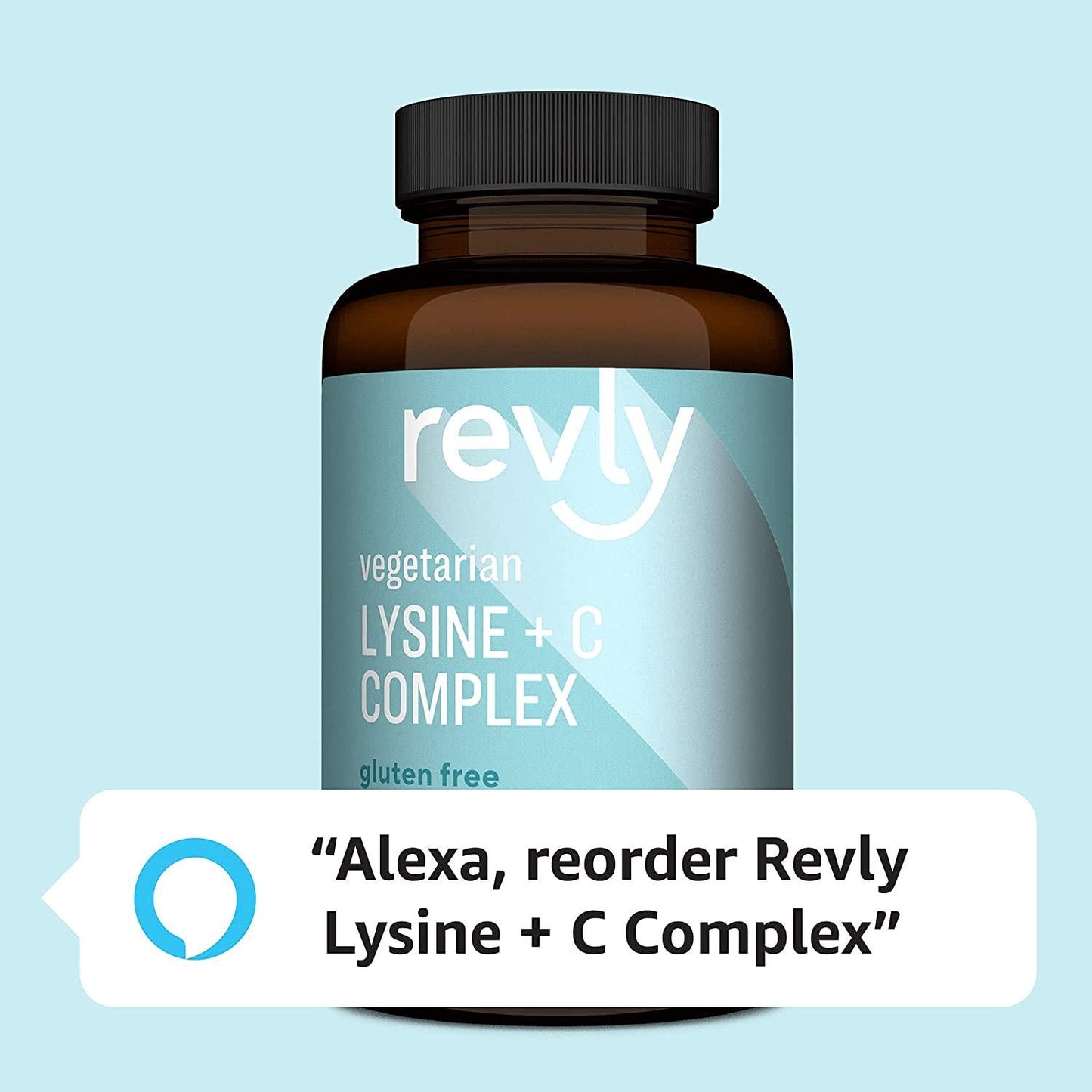 Brand - Revly Lysine + C Complex, 1000 mg L-Lysine and 66 mg Vitamin C per Serving (2 Tablets), Supports Immune Health, 90 Tablets, Gluten Free