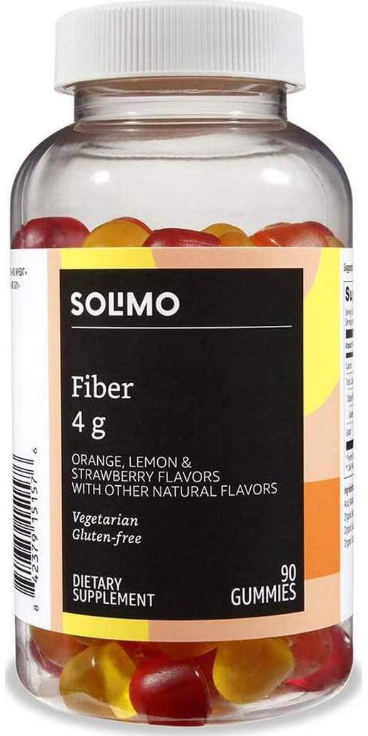 Brand - Solimo Fiber 4g, 90 Gummies (2 Gummies per Serving) and Solimo Vitamin C 250mg, 150 Gummies (2 Gummies per Serving)