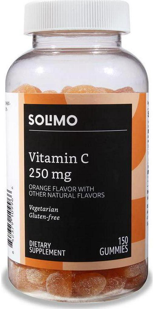 Brand - Solimo Fiber 4g, 90 Gummies (2 Gummies per Serving) and Solimo Vitamin C 250mg, 150 Gummies (2 Gummies per Serving)