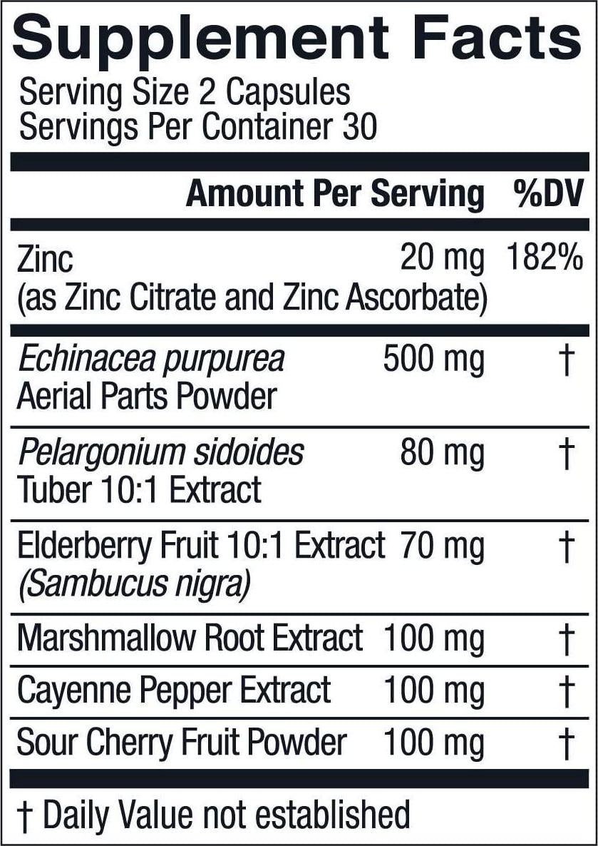 BreatheWell Botanical Respiratory Immune Supplement | with Echinacea, Elderberry, Zinc | Antioxidant Immune System Support Vitamins - by Live Conscious - 60 Capsules