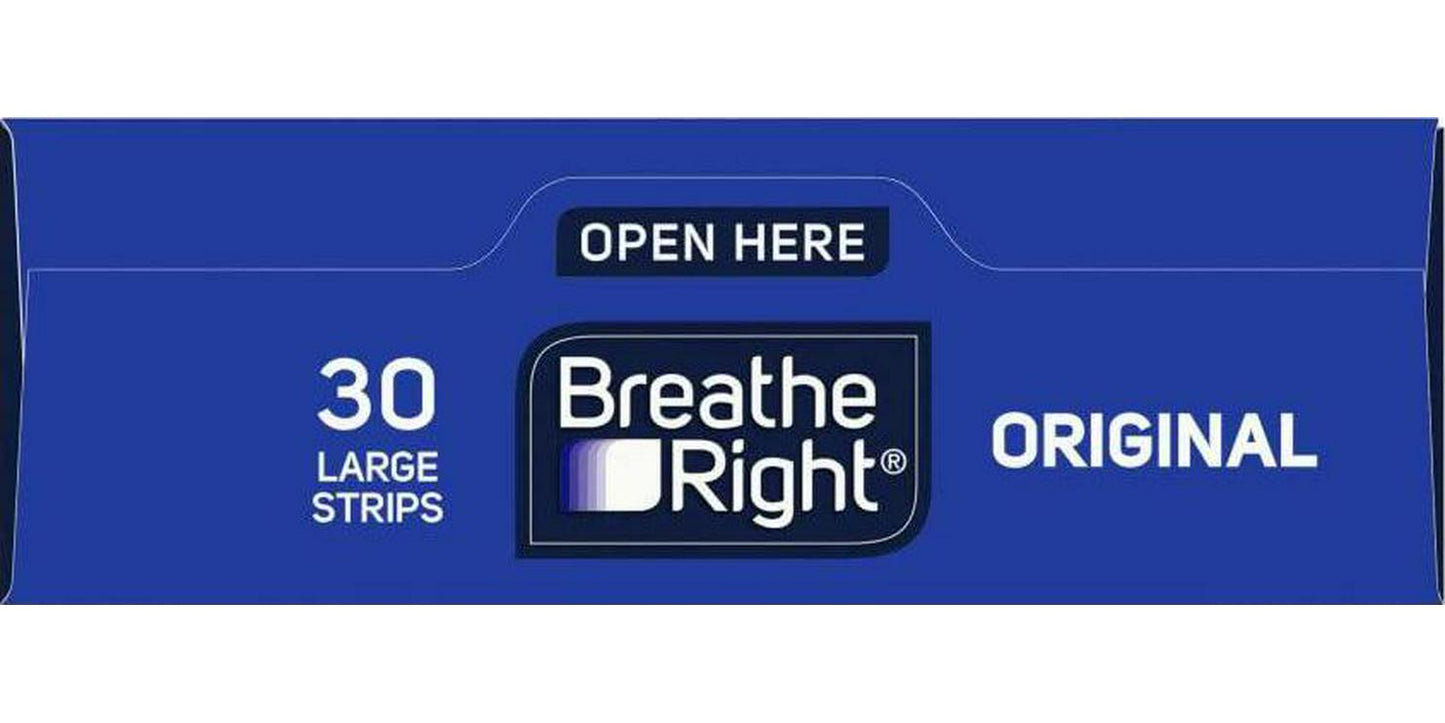 Breathe Right Original Nose Strips to Reduce Snoring and Relieve Nose Congestion, Tan, 30 Count (Packaging May Vary)