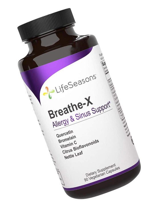 Breathe-X - Fast Acting Allergy Relief Supplement - Reduce Sinus and Nasal Discomfort - Naturally Boost Immune System - With Quercetin, Bromelain, Nettle Leaf - LifeSeasons (90 Capsules)
