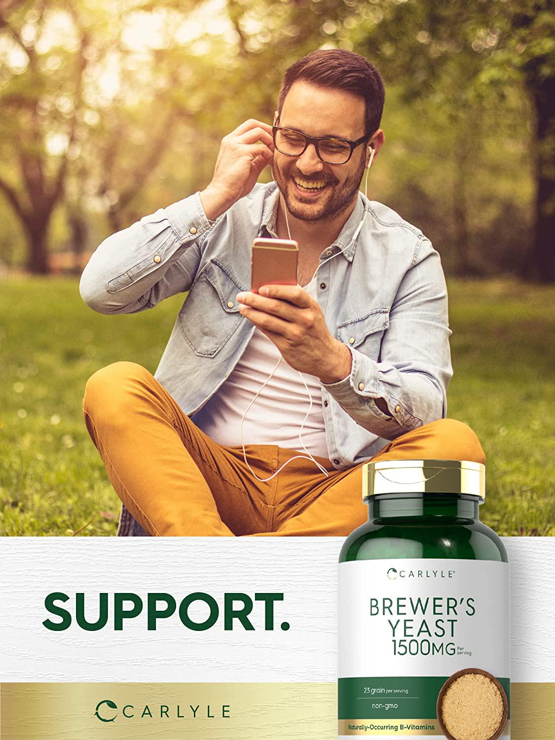 Brewers Yeast Tablets | 1500mg | 500 Count | Non-GMO and Gluten Free | by Carlyle