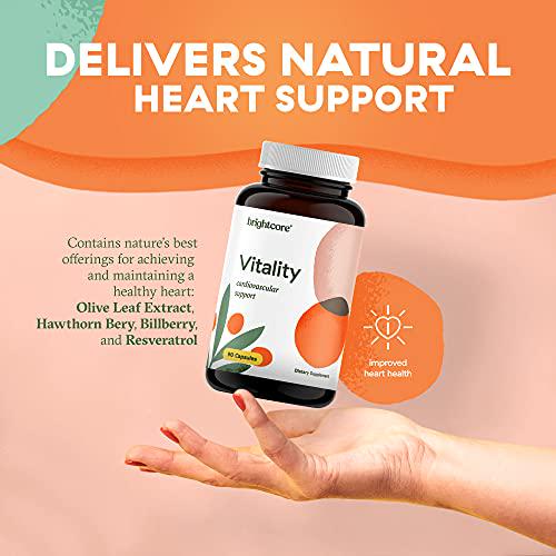 Brightcore Nutrition Vitality Capsules, Heart Health Capsules Rich in Magnesium and CoQ10, Easy-to-Absorb Heart Health Supplements for Cardiovascular and Blood Support, 90 Capsules