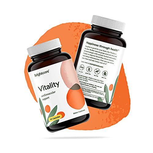 Brightcore Nutrition Vitality Capsules, Heart Health Capsules Rich in Magnesium and CoQ10, Easy-to-Absorb Heart Health Supplements for Cardiovascular and Blood Support, 90 Capsules