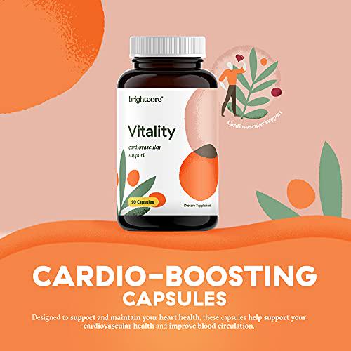 Brightcore Nutrition Vitality Capsules, Heart Health Capsules Rich in Magnesium and CoQ10, Easy-to-Absorb Heart Health Supplements for Cardiovascular and Blood Support, 90 Capsules