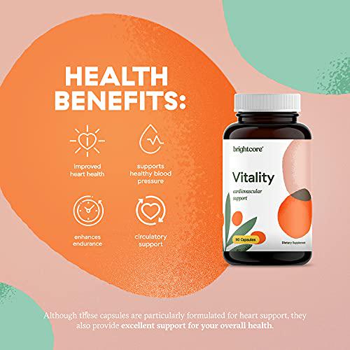 Brightcore Nutrition Vitality Capsules, Heart Health Capsules Rich in Magnesium and CoQ10, Easy-to-Absorb Heart Health Supplements for Cardiovascular and Blood Support, 90 Capsules