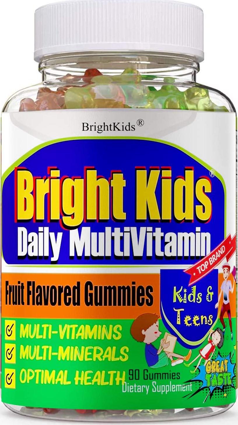 Brightkids Multivitamin Gummies, Kids Multivitamin Support Immune System Support, Fuel Growth and Overall Health Kids Gummy multivitamin with Vitamin A C D B6 B12 and Zinc for kids